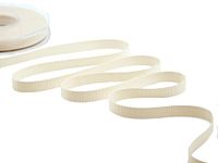 Furlanis - Decoratieve gros grain, Caneté-band, Italiaanse stof - ivoor, 10 mm x 20 m