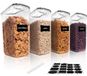 Boîte de conservation pour aliments secs - Set de 4 - 4 l - Hermétique - Sans BPA - Avec étiquettes