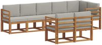 vidaXL - Acacia Hout Bank Loungeset 8-zits Naturel en Lichtgrijs