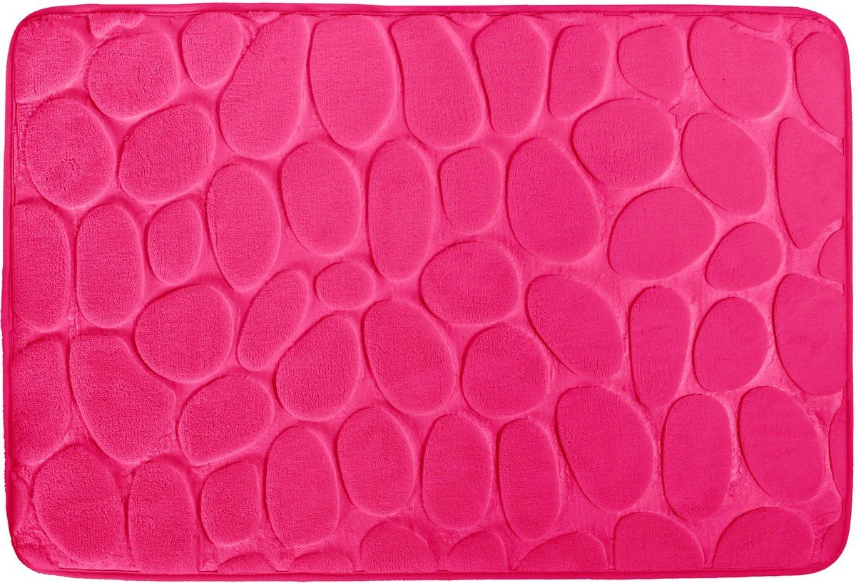 MSV Badmat badmat douchemat kiezelsteen badmat wasbaar, sneldrogend, antislip 40x60 cm - roze
