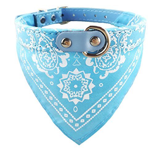 Newtensina Fashion Dog Bandana Collar Hondenhalsband Jongen Medium Bandana Puppy Bandana Met Kraag voor Honden - Lichtblauw - L