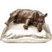 Kare Design deco figuur Sleeping Rhino, grijs/goud, neushoorn, handbeschilderd, uniek, decoratief object voor woonkamer, voor planken, dierendesign, slaapkamerdecoratie, 21 x 37 x 32 cm (h x b x d)