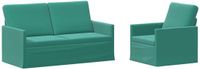 vidaXL Bankstel 2-persoons Turquoise Fluweel