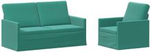 vidaXL Bankstel 2-persoons Turquoise Fluweel