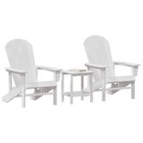 vidaXL Tuinstoel - 3-delig - Wit - Polyetheen
