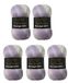 Moonlight Wollbiene Moonlight Glitter Batik Simli Breiwol, 5 x 100 g, 500 g, 20% wol metallic, kleurverloop, glitter (2700 roze grijs)