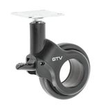 GTV - Meubelwielen Strada | zwenkwielen | wielen voor meubels | met rem | diameter 60 mm | van kunststof en staal | zwart