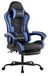 Fauteuil de jeu, fauteuil de bureau, lin, réglable, noir/bleu