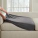 Surefit Hampstead Stretch fluwelen sectionele slipcovers, grote bankkussens met elastische onderkant voor een goede pasvorm, machinewasbare bankhoezen, enkelvoudige houtskoolkussenhoes
