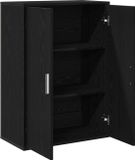 vidaXL Dressoir Zwart Eiken 60 x 31 x 84 cm Bewerkt Hout