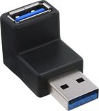 InLine USB-A (m) - USB-A (v) haakse adapter - haaks naar boven - USB3.0 / zwart