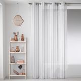 Home Maison 09371-8-AL gordijn, etamine, verticale strepen, met ronde ogen, 140 x 260 cm