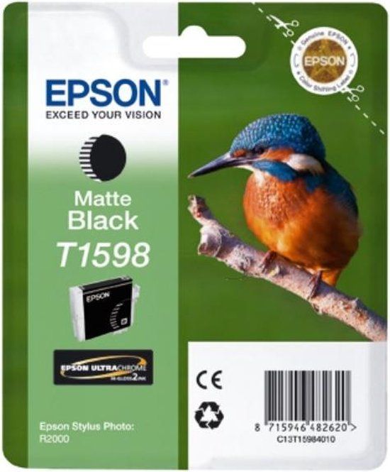 Epson T1598 Matte Black Ink Cartridge - 800 Page Yield
