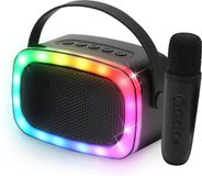 PartyFunLights mini karaoke set party speaker met microfoon zwart