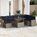 Maison Exclusive - Ensemble de meubles de jardin 9 pièces avec canapé, coussins inclus, gris, en polyrotin et bois d'acacia