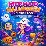 Mermaid Halloween Coloring Book for Kids