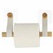 Tendance Porte-rouleau de papier toilette mural - adhésif - blanc - bambou/similicuir - sans perçage