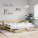 Maison Exclusive - Lit gigogne extensible avec tiroirs, couleur crème, 90x200 cm, tissu