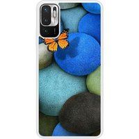 Xiaomi Redmi Note Papillon galet bleu Verstevigd hoesje met sublimatie bedrukking