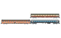 Arnold HN4468 DB, FS, 3-delig Alpen-Express Rome – München, Avmz 111 plus Eurofima 2e cl, C1 plus UIC-X 64 2e cl, grijs, epiIV Passagiersrijtuigen