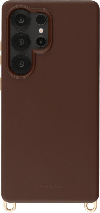 Selencia Rivièra MagSafe Backcover met afneembare haakjes voor de Samsung Galaxy S25 Ultra - Choco Brown