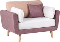 Beliani BOLGA - Fauteuil - Roze/Wit - Polyester