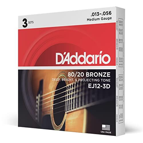 D'Addario EJ12-3D Acoustic Guitar Strings - 3 Pack