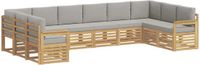 vidaXL Buiten bankenset 7 st Wit en Lichtgrijs Polyester