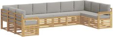 vidaXL Buiten bankenset 7 st Wit en Lichtgrijs Polyester