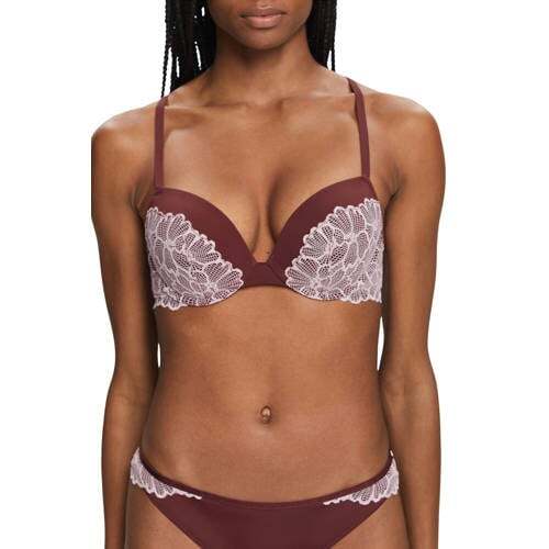 ESPRIT ESPRIT voorgevormde push-up bh roestbruin/roze