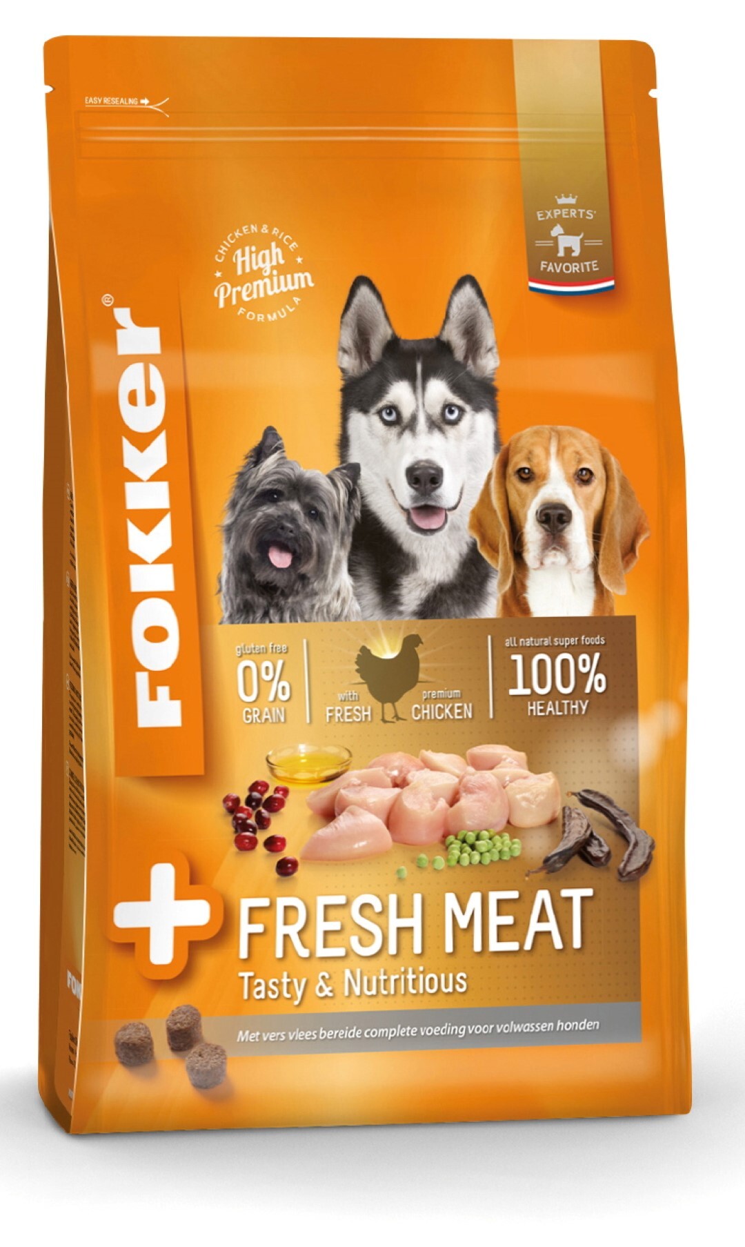 Fokke, R. premium + fresh meat hondenvoer 13 kg