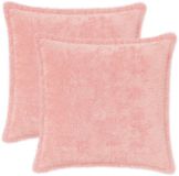 vidaXL Taie d'oreiller 2 pièces Rose 50 x 50 cm Fausse fourrure de lapin