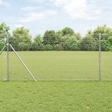 vidaXL Gelast hekwerk, verankerd in de grond, 25 x 1 meter, zilverkleurig