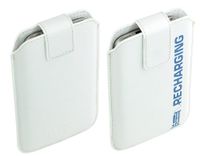 Plain Lazy Universele beschermhoes voor smartphones - wit met opdruk "Recharging"