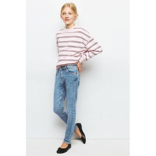 Mango Kids slim fit jeans met studs - lichtblauw