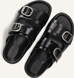 Shabbies Amsterdam Inga Buckles Slippers - Dames - Zwart - Maat 37