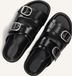 Shabbies Amsterdam Inga Buckles Slippers - Dames - Zwart - Maat 37