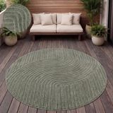 Paco Home Vloerkleed Rond Groen Polypropyleen 120 cm