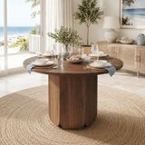 MODFU Ronde Eettafel Scandinavisch MDF Walnootkleur Ø 120 Cm 4-6 Personen