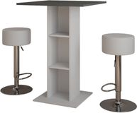Vicco Repose Bartafel set – 75 x 75 cm met 2 barkrukken Beton/Wit