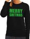 Bellatio Decorations Foute kersttrui / sweater Merry Shitmas zwart voor dames - Kersttruien XS