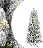 vidaXL Sapin de Noël artificiel Blanc 120 cm PVC et plastique et acier et PE