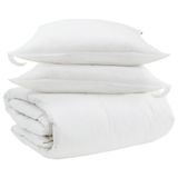 VidaXL Dekbed set met kussen 3 st Wit Donsveer