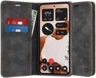 Techsuit Hoesje geschikt voor Nothing CMF Phone 2 Pro - Confy Book Wallet Case - Zwart