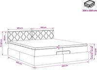 vidaXL Ottoman bed met matras Donkerblauw 200 x 200 cm Fluweel