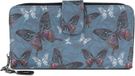 styleBREAKER Portefeuille femme papillon vintage, pétrole