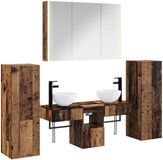 vidaXL Badkamermeubelset 6 st Oud hout Bewerkt hout en glas