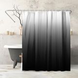 Americanflat 180x200 Douchegordijn - Waterbestendig Lang Douchegordijn met Duurzame Metalen Oogringen en 12 Haken - 100% Polyester - Multi Badkamer Gordijnen - Zwart Ombre