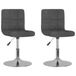vidaXL Eetkamerstoelen draaibaar 2 stuks stof donkergrijs