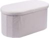 Merkloos Relaxdays Zitbank met opbergruimte - 38x76x38 cm - teddy - wit